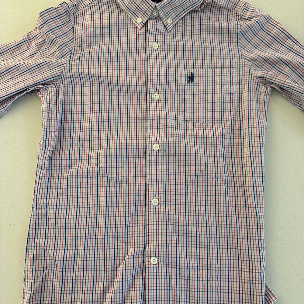 johnnie-O Blue and Pink Plaid Button-Down Shirt